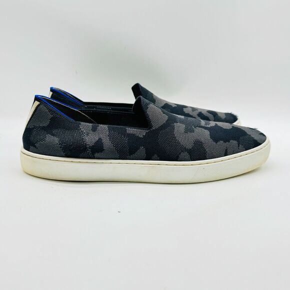 Rothys Shoes Womens 12 Camo Gray Knit Sneakers Original Round Toe Washable Flats - Picture 1 of 13